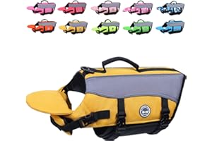 VIVAGLORY Dog Life Jacket with Removable Front Float, Life Vest for Dogs with Reflective Trims & Extra Padding for Swimming & Boating, Yellow, XS