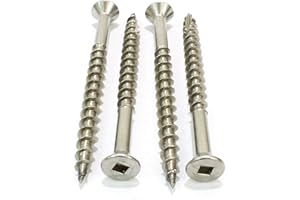 #8 x 1-5/8" Stainless Deck Screws, (100 Pack) Square Drive, Type 17 Wood Cutting Point, 18-8 (305) Stainless Steel, Hidden Fasteners, Corrosion Resistant by Bolt Dropper, Deck Screws