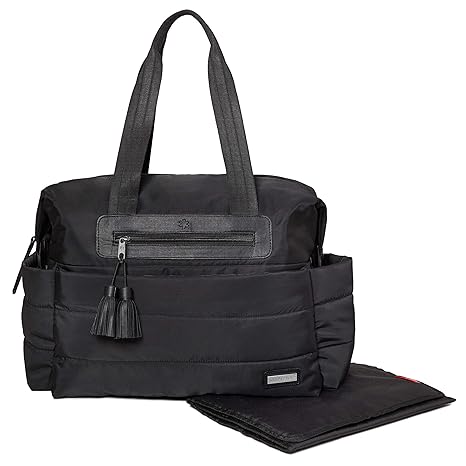 Skip Hop Diaper Bag Satchel with Matching Changing Pad, Riverside Ultra Light, Black