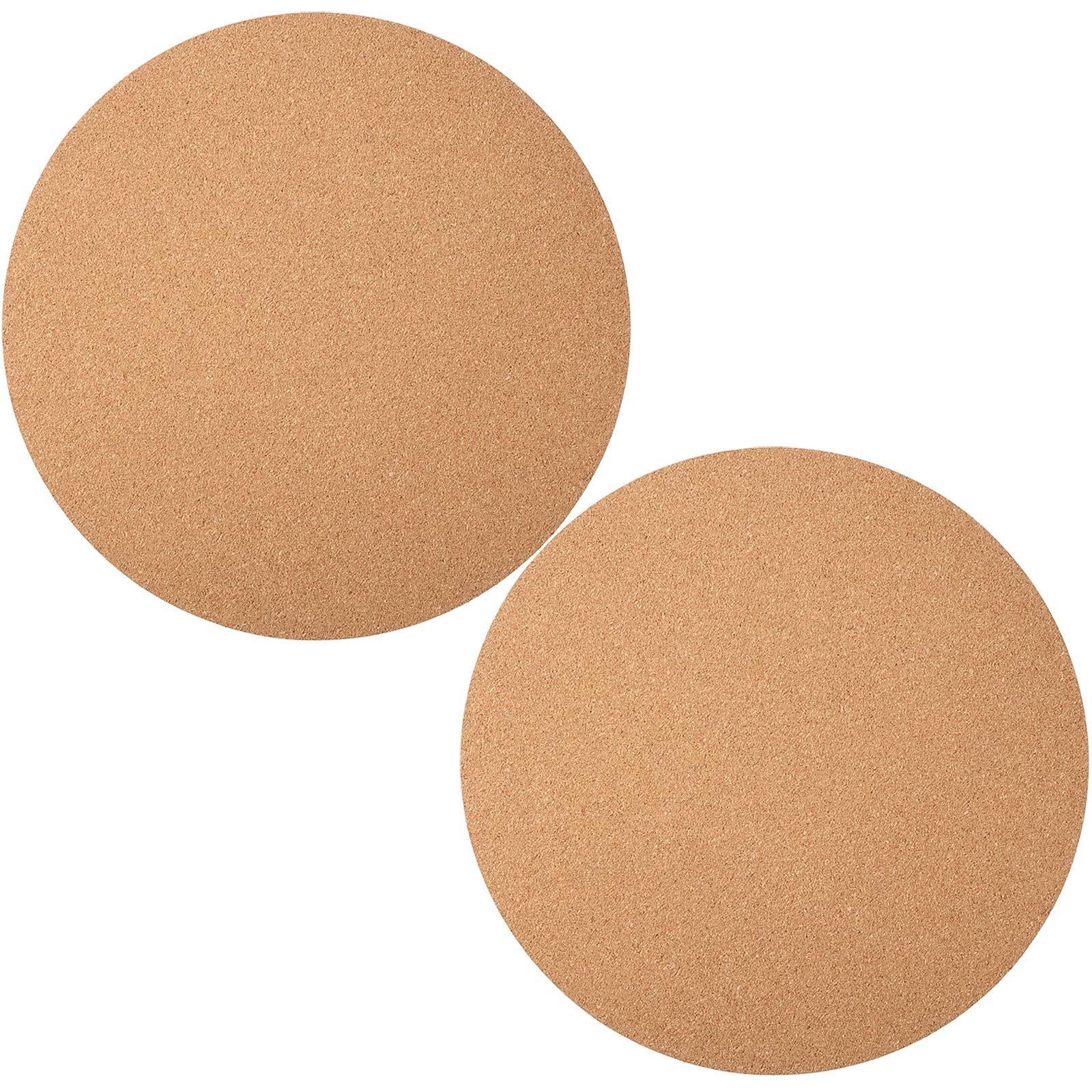 Photo 1 of Boao 2 Packs Cork Coaster Round Cork Mat Trivet for Plant 12 Inch Soft Corkboard Mat Absorbent Planter Saucers for Kitchen Hot Pads, Pots, Pans, and Kettles and DIY Crafts Supplies