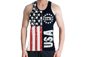 DDSOL Men 4th of July Tank Top American Flag USA Shirt Sleeveless Fourth Memorial Independence Day Patriotic Tee Clothes