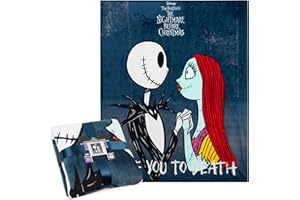 Disney Nightmare Before Christmas Blanket Fleece 59x51” Soft Bed Throw Sofa Couch Flannel Throw, Room Decor, Cozy, Warm Festive Gifts for Kids (Multi)