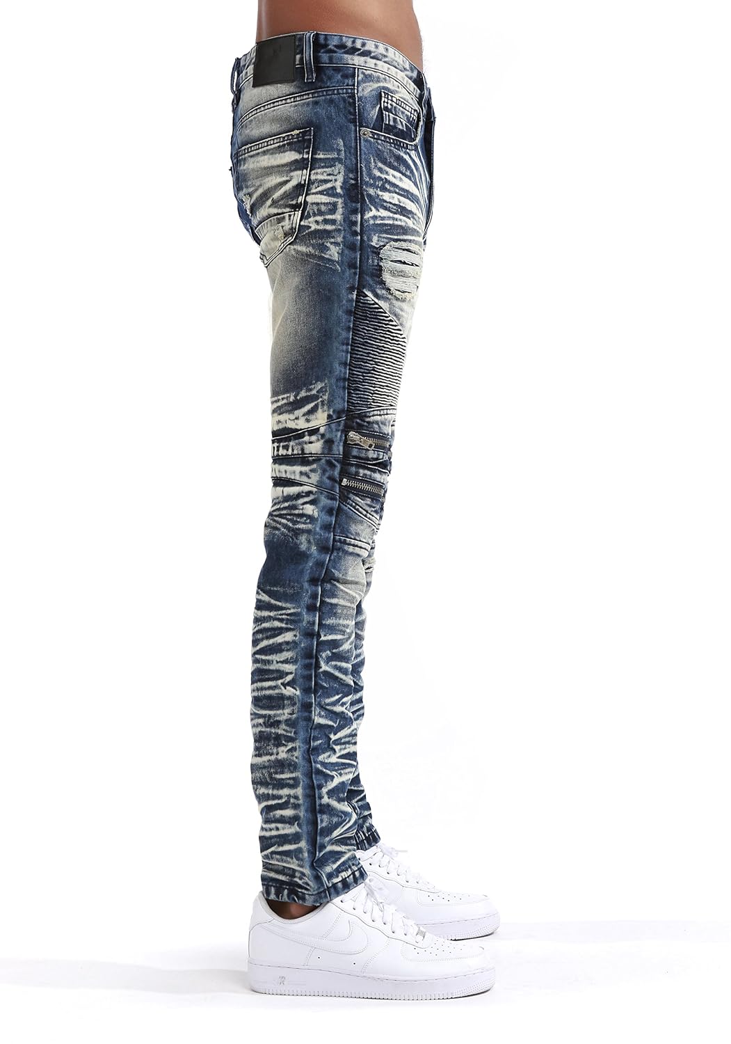 Jeans Smoke Rise Mens Moto Biker Denim 