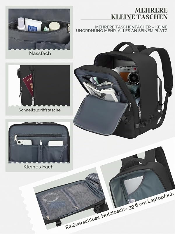 für Ryanair Handgepäck 45x36x20 Rucksack Flugzeug Reiserucksack — Foto 3 von 7