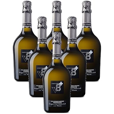Sior Piero Prosecco Valdobbiadene Superiore DOCG Spumante Vineyyeards V8+ 6 X 75 Italienischer Sekt