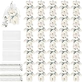 Haconba 36 Pack Mini Plush Teddy Bear Stuffed Animals Toy with 40 Thank You Tags and 40 Mesh Bags for Boy Girls Gender Reveal Baby Shower Birthday Party (Color Set 2)