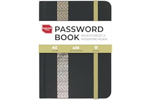 Boxclever Press Password Book. Never Forget a Password Again! Untitled Password Keeper Book to Keep Your Internet Details Safe. Password Book with Alphabetical Tabs for Home Or Office - 6 x 4.5''