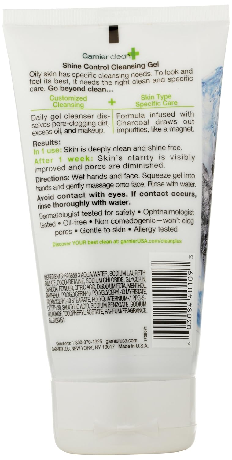 Garnier Skin and Hair Care Clean and Shine Control Cleansing Gel for Oily Skin, 5 Fluid Ounce: Beauty