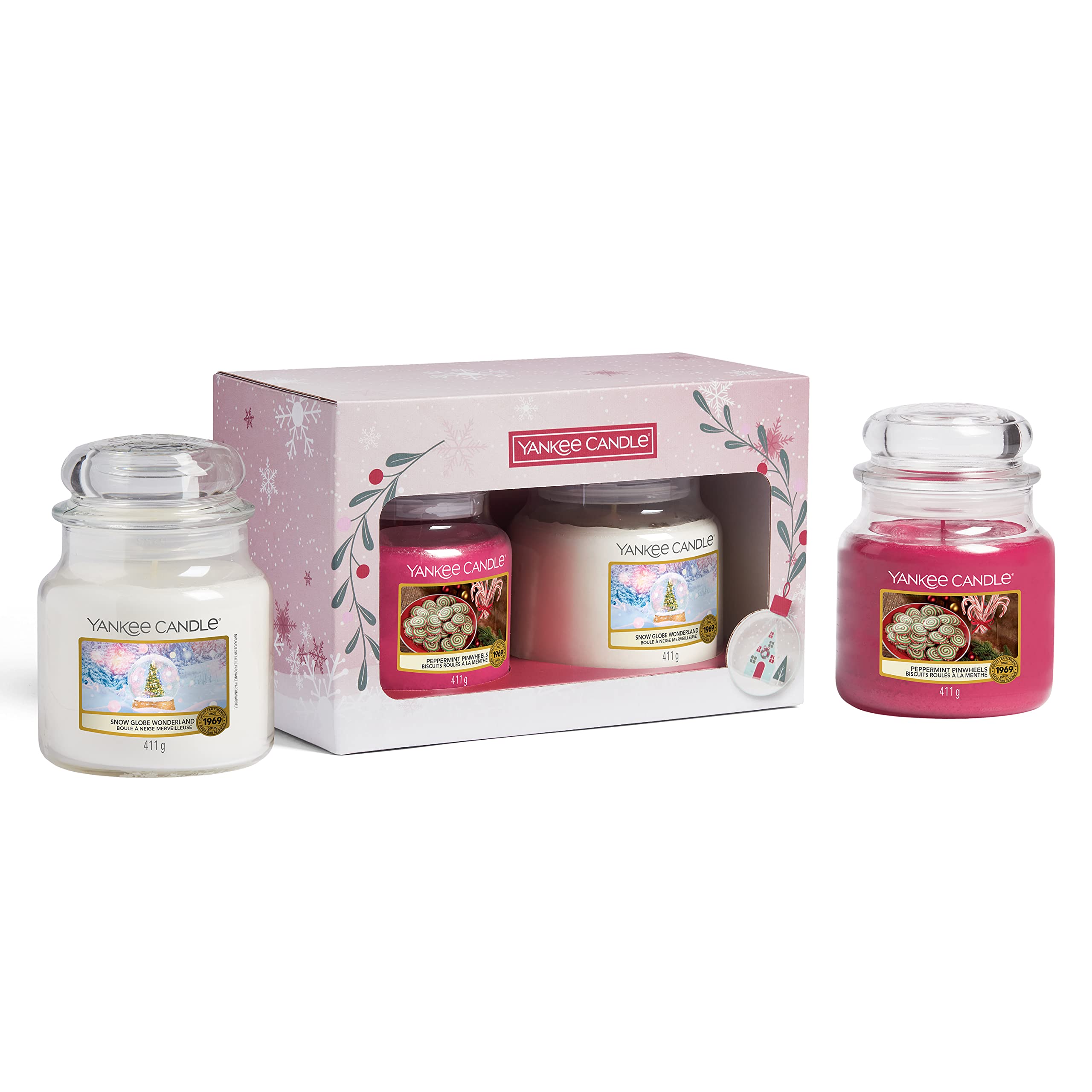 Yankee Candle Gift Set | 2 Medium Jar Scented Candles | Snow Globe Wonderland Collection