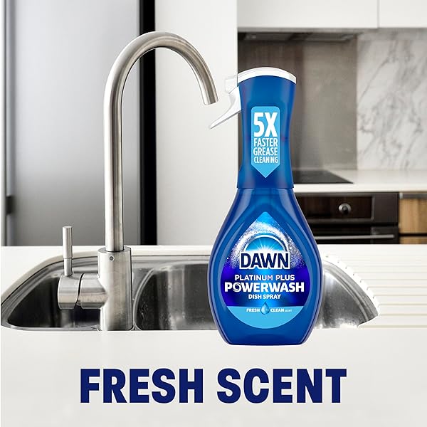 DAWN POWERWASH FRESH DISH SPRAY, LIQUID DISH SOAP, DISH SOAP REFILL, DISH DETERGENT LIQUID, 2 REFILLS, 43 FL OZ