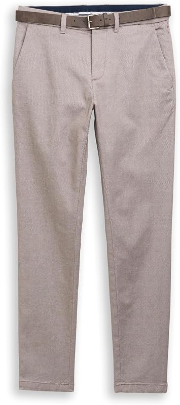 Pantalones para Hombre, 39128 - Estructura de zig Zag marrón Blanco, 30W / 30L