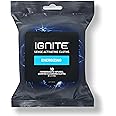 Ignite Mens Body Wet Wipes, Extra Thick 8" x 8" Shower Wipes, Energizing Scent, 10 count