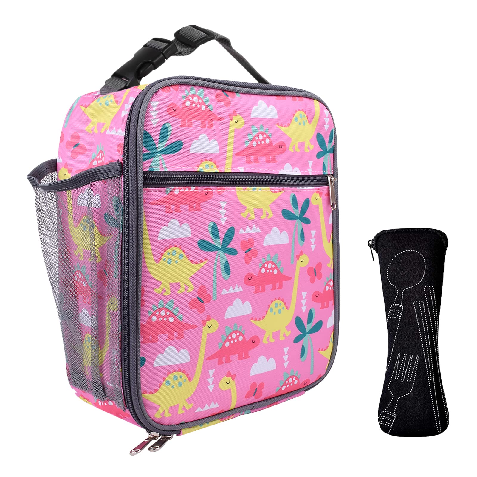 WITERY Insulated Lunch Bag，Leakproof Portable Lunch Boxs for Kids Boys Girls Dinosaur Lunch Box with Handle for School Office Picnic