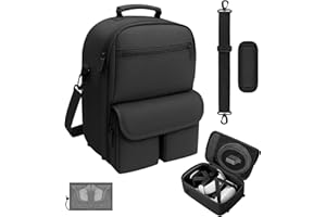 MS.CLEO Carrying Case for Meta Quest 3S/3/2, Travel Case with Bag Strap, Large-capacity Protective Storage for Oculus Quest 3S/3/2 Accessories, Fits Kiwi, BOBOVR Headstrap, Elite Strap with Battery