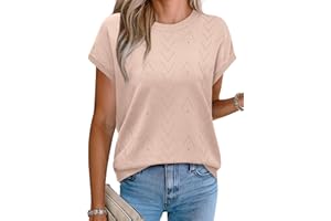 SAMPEEL Short Sleeve Tops for Women Summer Sweater 2026 Spring Clothes Business Casual Pullover Knit Sweater Loose Fit S-2XL