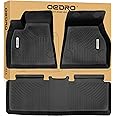 OEDRO Floor Mats Fit for 2015-2020 Tesla Model S, Unique Black TPE All Weather Protection Car Mats Includes 1st and 2nd Row: Front, Rear, Full Set Liners