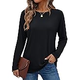 YUCOLEN Women’s Long Sleeve T Shirts Casual Loose Fit Layering Tops 2026 Trendy Raglan Sleeve Crew Neck Tees Basic Clothes