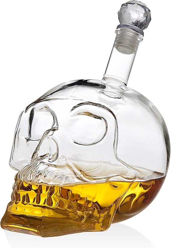 Skull Decanter Liquor Dispenser for Scotch Whiskey Wine or