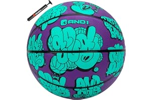 AND1 Toss Up Basketball : Youth Sized Rubber Streetball for Indoor and Outdoor Use, Deep Channel Construction and Durability, Includes 10” Pump