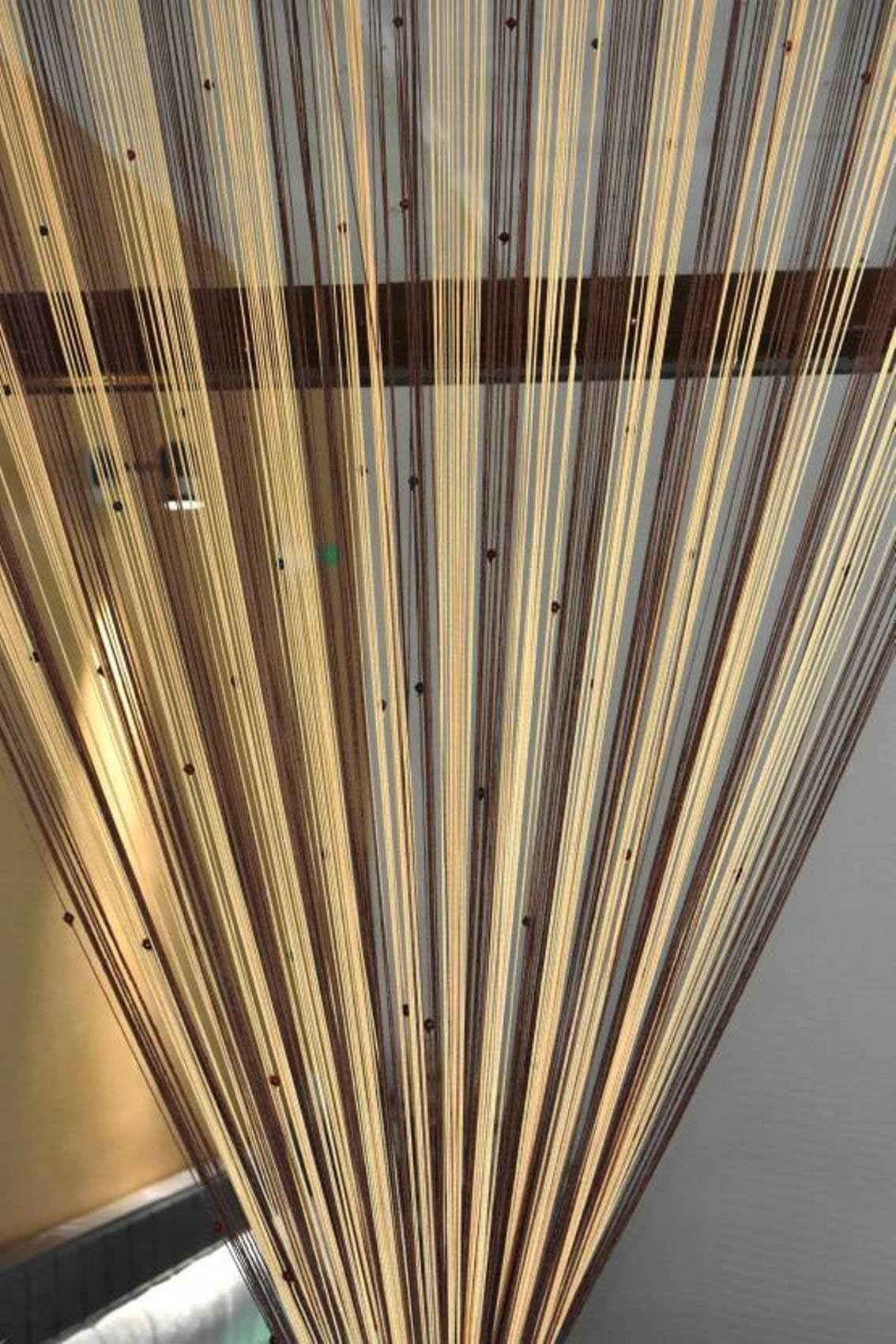 Homesazz Multicolour Thread Design Beaded Single String Long Door Curtain