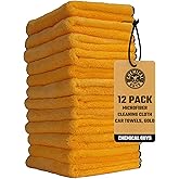 Chemical Guys, Professional Microfiber Towels, 16 x 16 in, Gold, 12 Pack | Ultra-soft, scratch-free towels to buff wax, dry panels and clean glass and interiors, machine washable