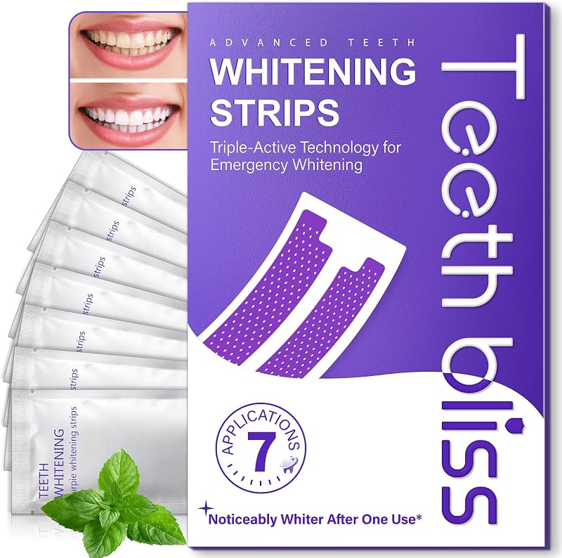 Tiras Blanqueadoras Dientes Moradas: Blanqueador Dental Morado, 7 Tratamiento Efecto Rápido Eliminar Café, Vino, Tabaco Manchas, Seguro Esmalte, Blanqueamiento para Bodas, Citas Trabajar — foto 1 de 8