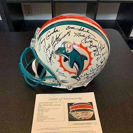 1972 dolphins signed helmet