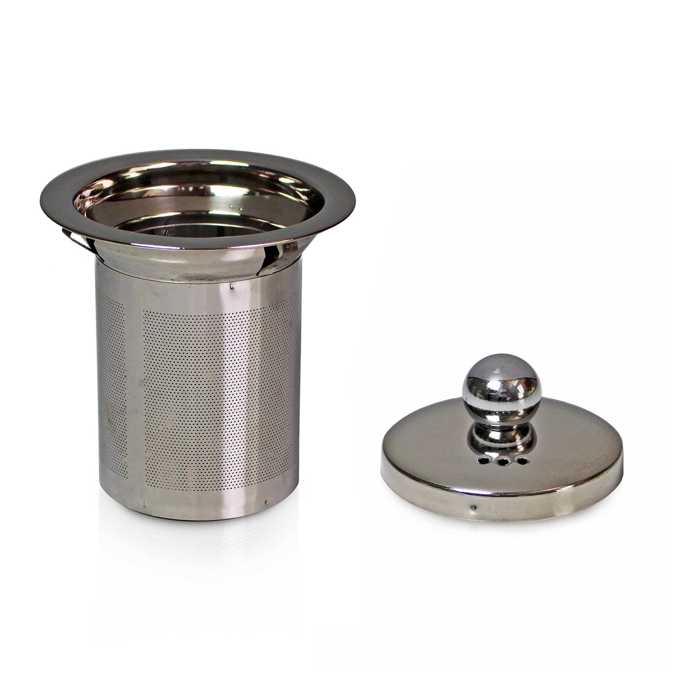 Premium Glass Teapot with Removable Stainless Steel Infuser that holds 34 oz (1000 ml) - Perfect for Making Loose Leaf, Bagged, or Blooming Tea - Made from Clear Heat Resistant Borosilicate Glass