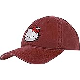 Concept One Unisex-Adult Hello Kitty Baseball Cap, Adjustable Cotton Dad Hat with Curved Brim, Pigment Washed