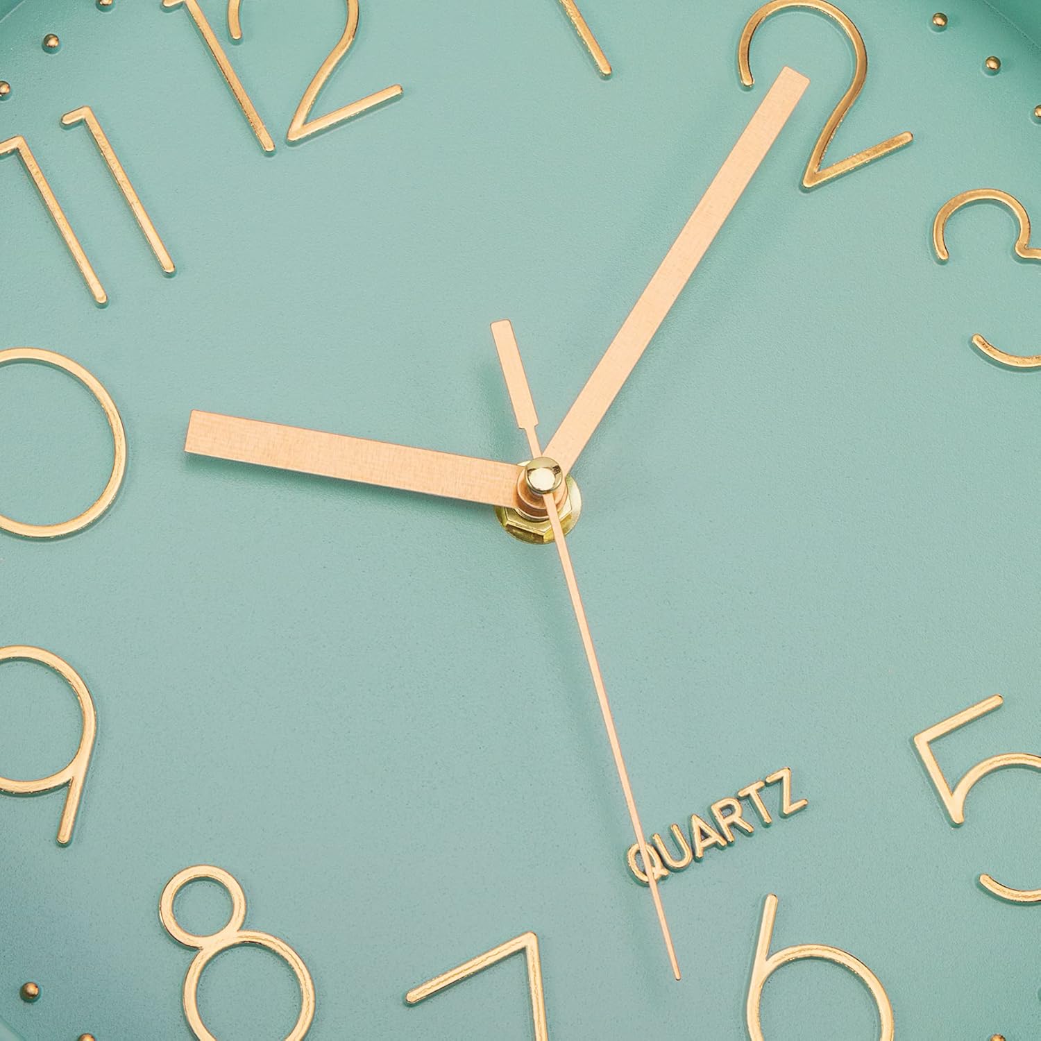 Lumuasky Modern Wall Clock, Silent Non-Ticking Battery Operated Decorative Clock for Living Room Bedrooms Office Kitchen (Green Gold, 10 inch): Kitchen & Dining
