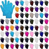 Handepo 100 Pair Winter Gloves Bulk Warm Knitted Stretchy Gloves Bulk for Men Women Homeless Charity Donation