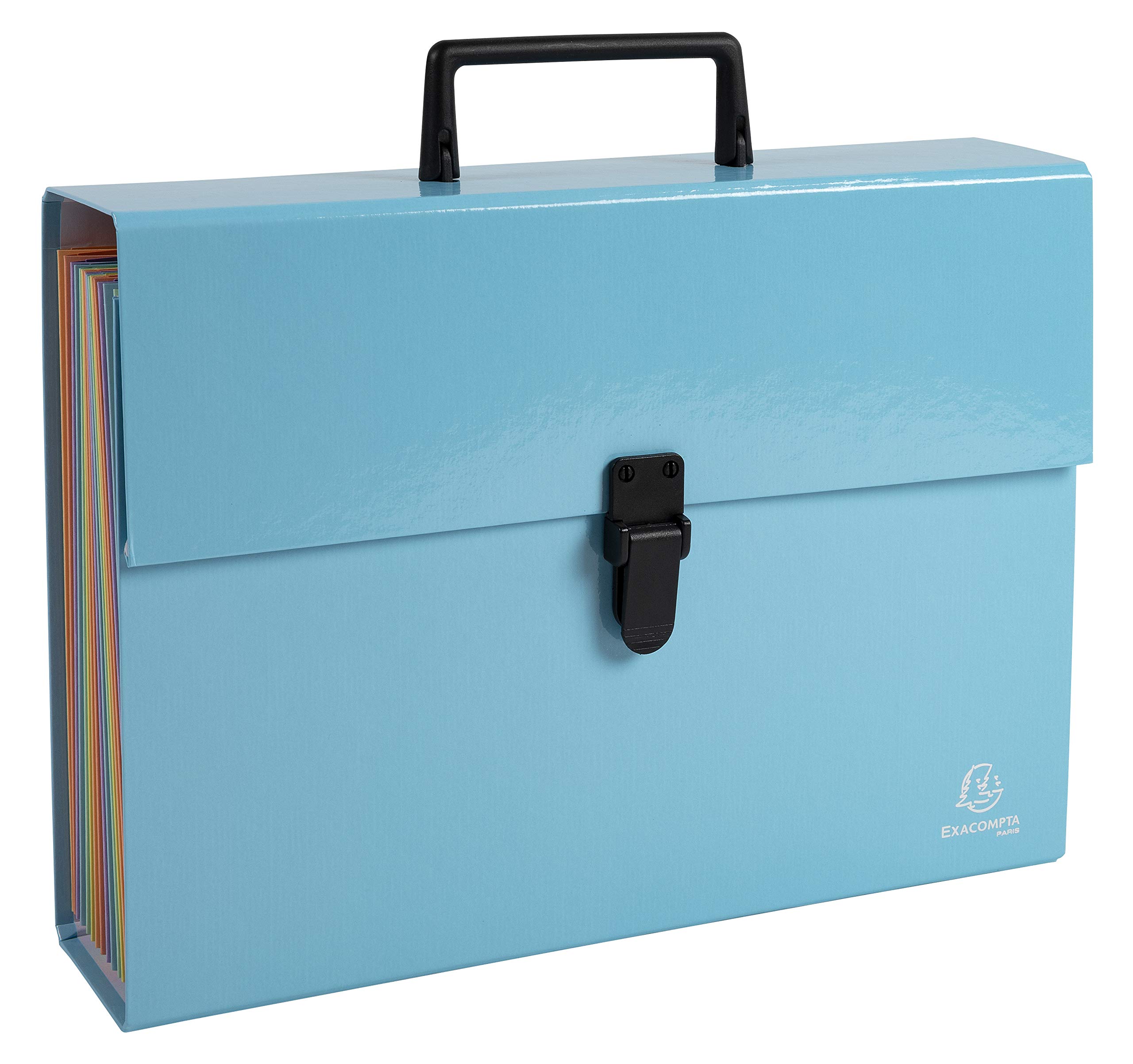 Exacompta - Ref 56760E - Aquarel Collection - Expanding Folder - 32 x 24cm in Size, Suitable for A4 Documents, 18 Compartments for Filing and Storage - Glossy Pastel