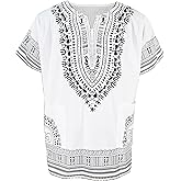 Dupsie's African Print Unisex Dashiki Shirt African Attire for Men Women Black History month, Festivals, Church, Cruises