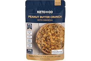 Keto Peanut Butter Crunch Granola by Keto and Co | Just 2.7g Net Carbs Per Serving | Gluten Free, Low Carb, Diabetic Friendly, Naturally Sweetened, No Added Sugar, Non-GMO | (10 Servings)