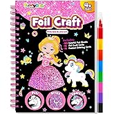 FUNNYB&G Foil Art Crafts for Kids Ages 4-8: Easter Basket Stuffers Essentials for Kids 2026, Easter Gifts for Girls, Crafts Supplies,Party Favors,Creative Toys for Girls 4 5 6 7 8 Years Old(Princess)