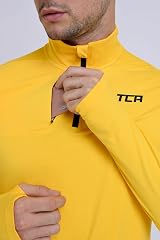 TCA Fusion Long Sleeve Running Top Men 1/4 Zip Spectra Yellow M view 3
