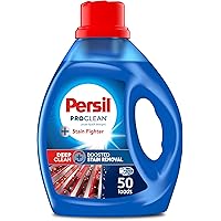 Persil ProClean Stain Fighter Laundry Fluid Ounces 50 Loads, 2-in-1 Liquid Detergent, Fresh Clean Scent, 100 Fl Oz