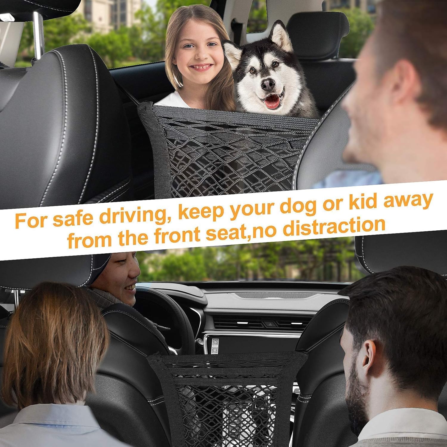 Bestdoggo Car Dog Barrier for Dogs Net Barrier 3 Layers Car Mesh Organizer, Car Divider, Dog Car Accessories, Pet Barrier, Design for Safety of Driving with Children & Pets Dog Barrier SUV(Black) : Pet Supplies