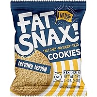 Fat Snax Cookies - Low Carb, Keto, and Sugar Free (Lemony Lemon, 12-pack (24 cookies)) - Keto-Friendly & Gluten-Free Snack Fo