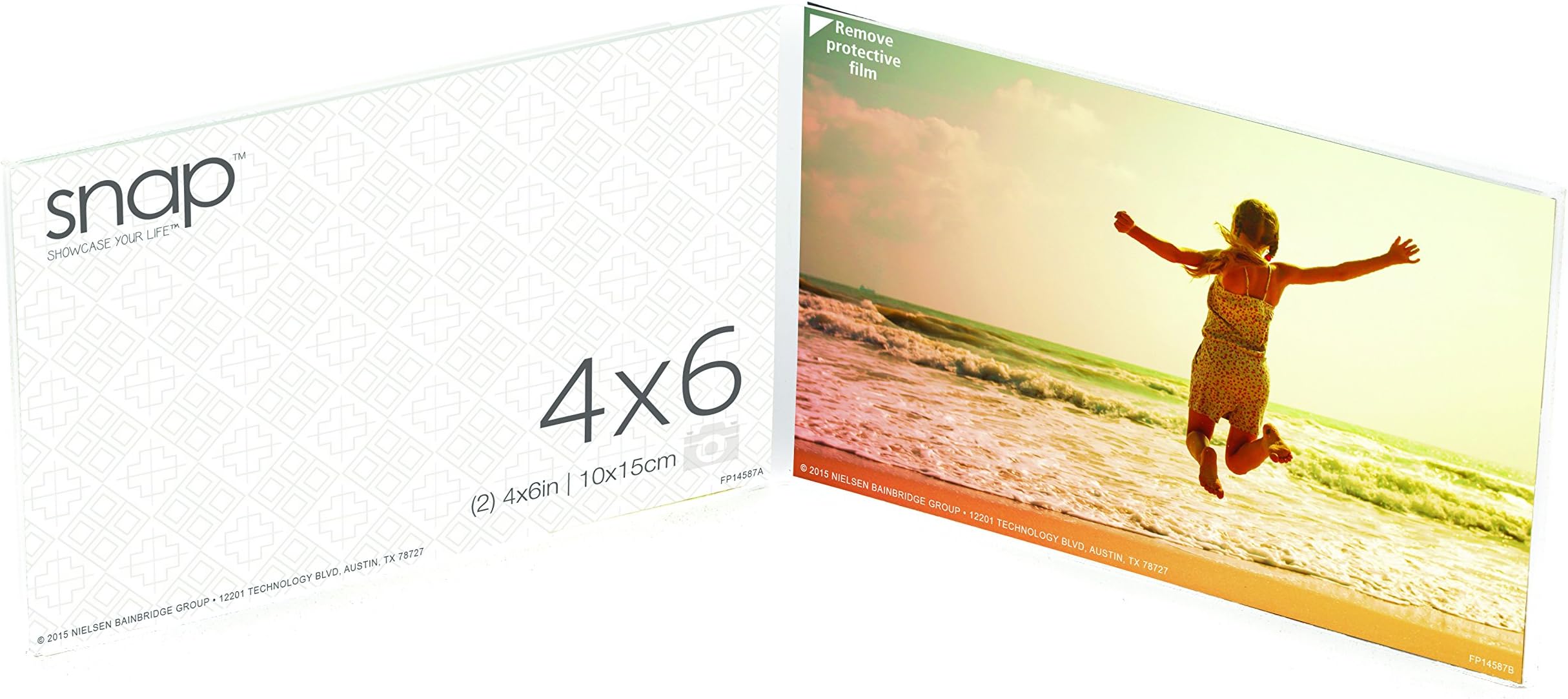 SNAP 6x4 Clear Angled Acrylic Double Picture Frame