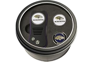 Team Golf NFL Gift Set Retractable Divot Tool with 3 Double-Sided Magnetic Ball Markers, Patented Single Prong Design, Causes Less Damage to Greens, Retractable Mechanism