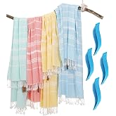 Dlebay Beach Towels 2 Pack – Oversized 39x72 Inch Turkish Quick Dry Towels, Sand Free & Super Absorbent