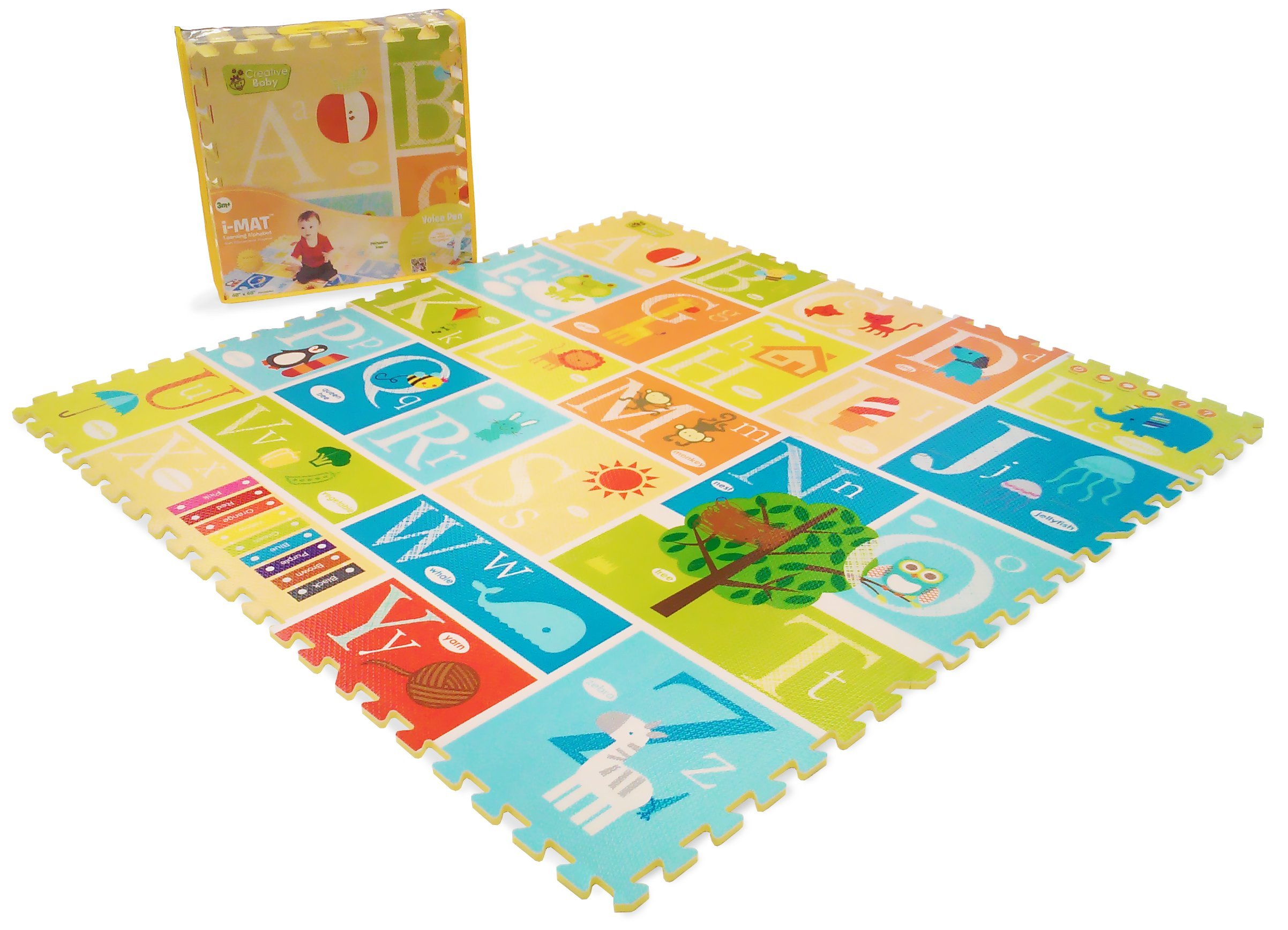 Creative Baby 9 Piece Interactive Playmat iMat, Alphabet 858708002426