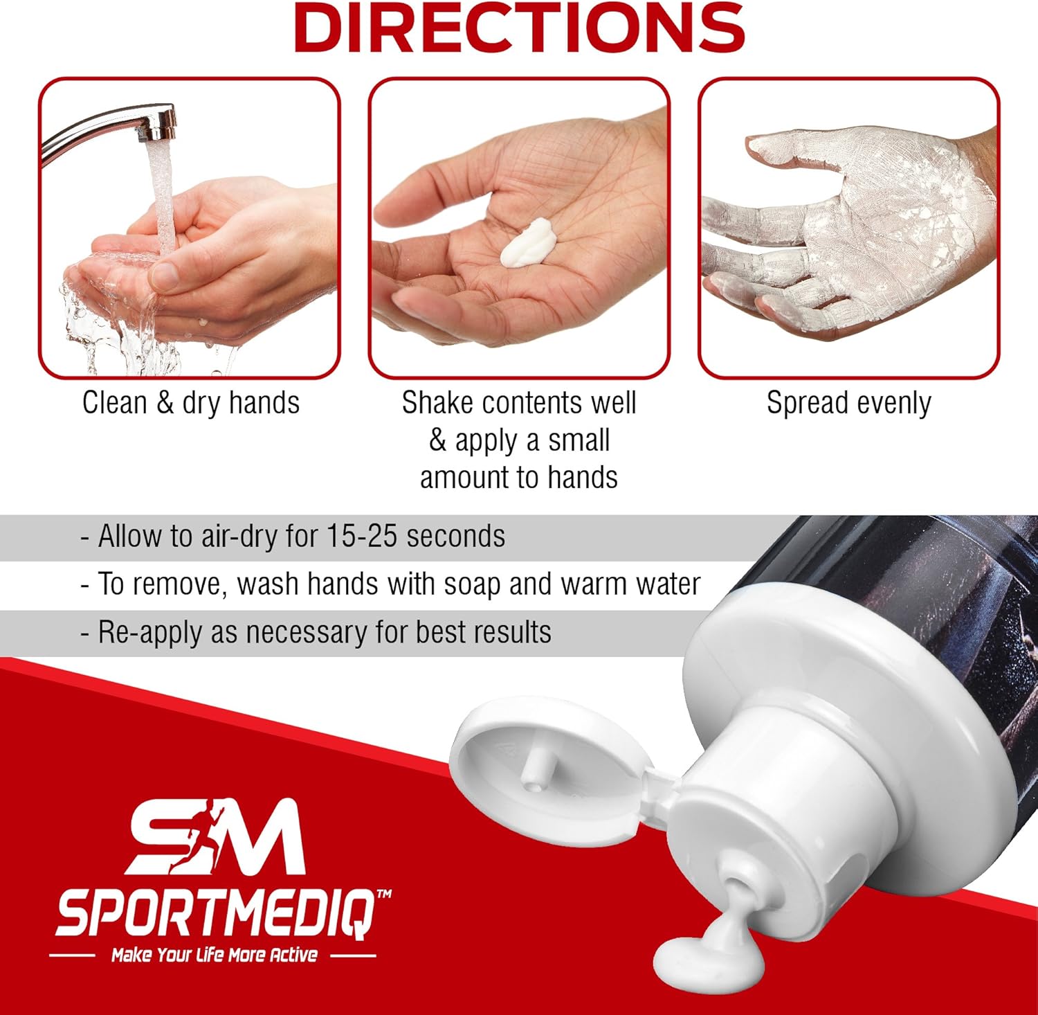 SPORTMEDIQ Pro Grade Liquid Chalk – Mess Free Professional Hand Grip for Gym, Weightlifting, Rock Climbing, Gymnastics, Rock Climbing - Dries in Seconds - 8.5 Oz : Sports & Outdoors