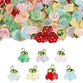 Ipotkitt Leaf Flower Mushroom Hot Pepper Faceted Round Bicone Fruit Strawberry Berries Glass Charms for DIY Jewelry Crafts
