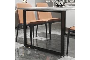 HOMEKAYT Metal Table Legs 28''Hight 35'' Wide Heavy Duty Furniture Legs, Modern Desk Legs Multiple Uses for Dinning Table Coffee Table (Rectangle Shape, 2pcs)-Black