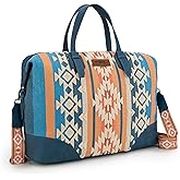 Wrangler Western Travel Weekender Bag Designer Aztec Duffel Bags for Women, Jean
