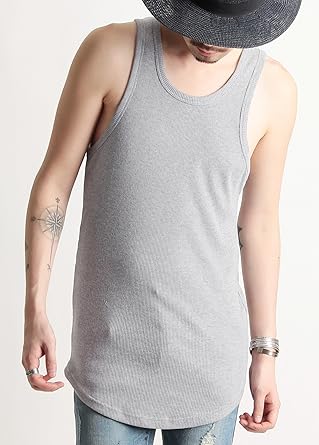 Amazon バレッタ Valletta 無地 テレコ ロング丈タンクトップ