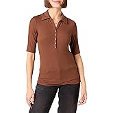 Amazon Essentials womens Fine Rib Polo Shirt (Previously Daily Ritual)