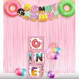 GREATRIL Pastel Pink Foil Fringe Streamers Backdrop 3.2ft x 8.2ft 2 Pack view 7